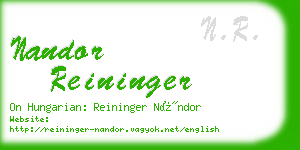 nandor reininger business card